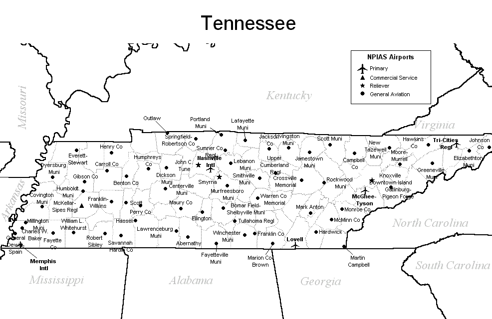 Map Tennessee